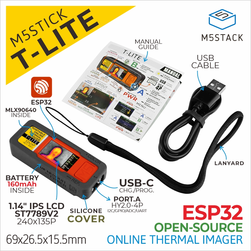M5Stack Core2 - M5Stack Chính Thức M5stick T-Lite Nhiệt