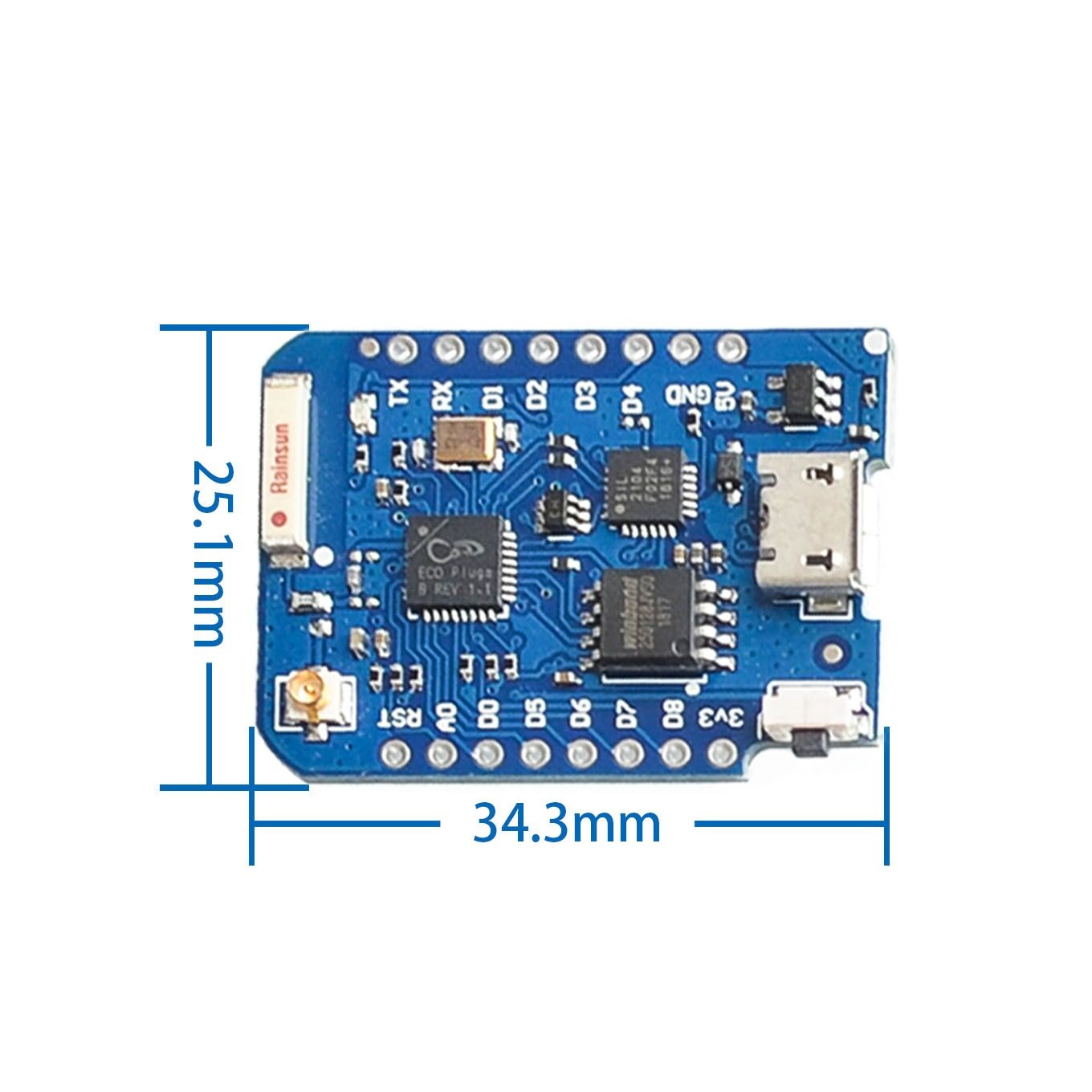 WEMOS D1 Mini Pro 4M 16M Bytes - đánh giá và giá Wemos D1 Mini