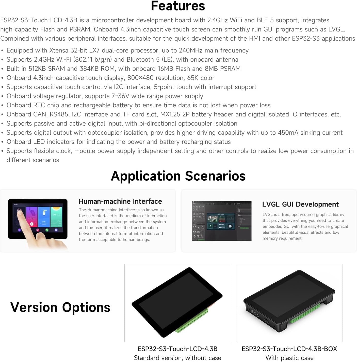 Waveshare ESP32-S3 4.3inch IPS - đánh giá và giá Lolin S3