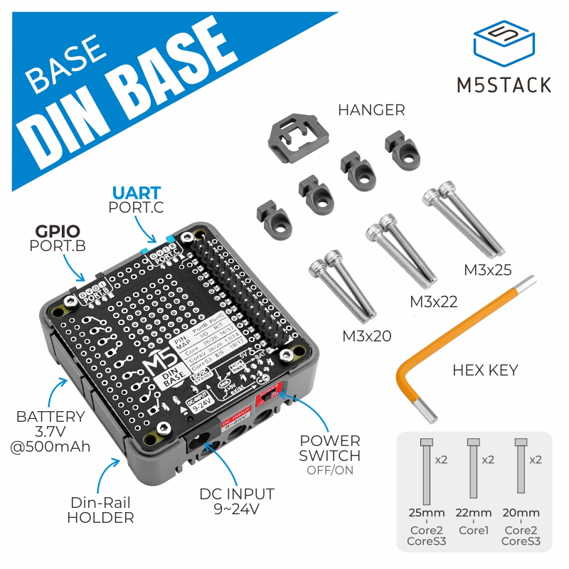 M5Stack Official Din Base with - đánh giá và giá M5Stack Core2