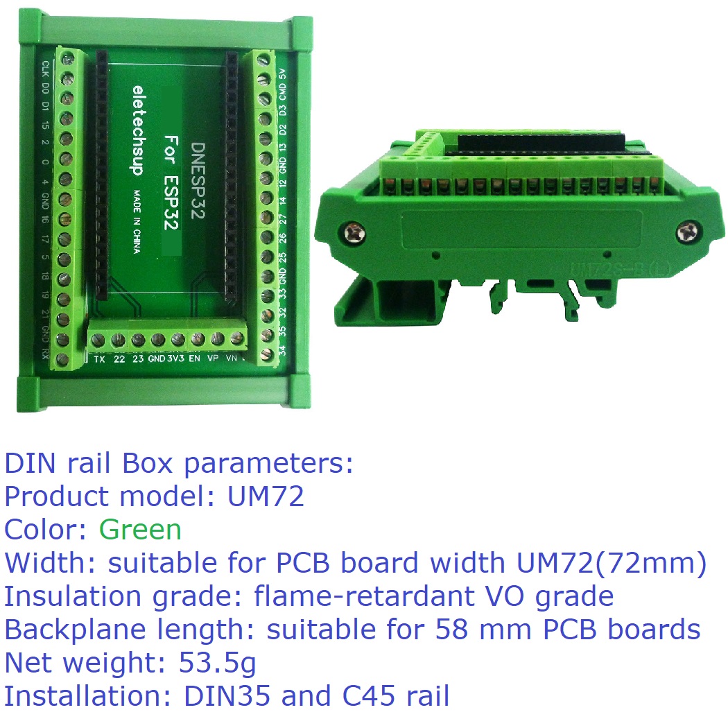 ESP32 DIN Rail Mount Screw Ter - đánh giá và giá Devkitc