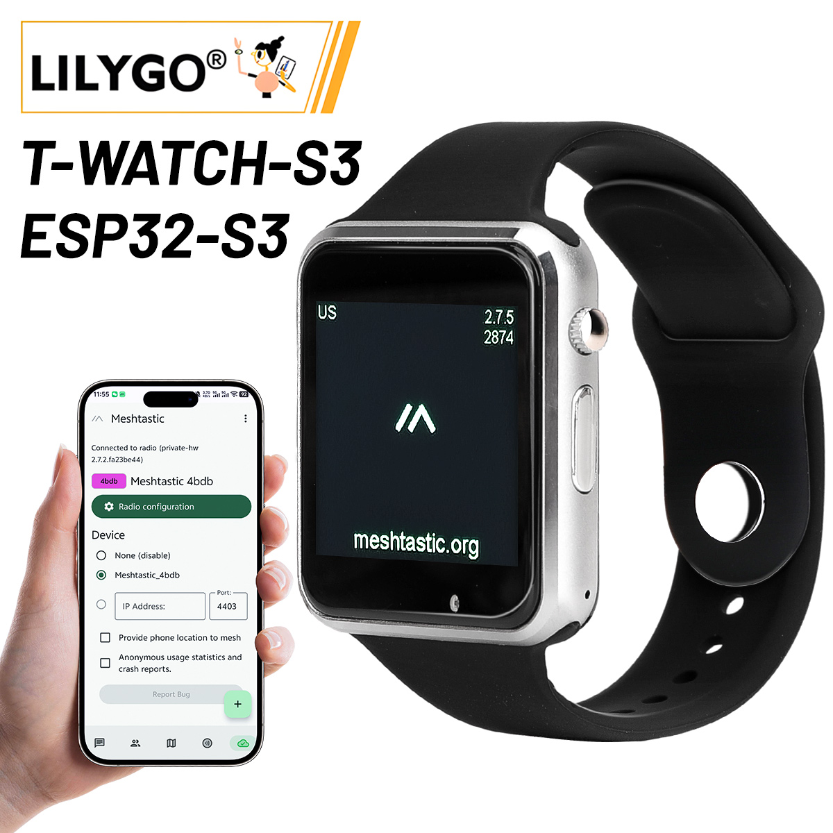 LILYGO T Watch S3 Lora Meshtas - đánh giá và giá Ttgo T Watch