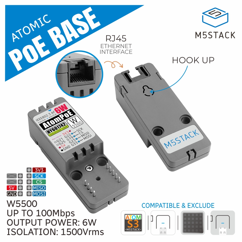 M5Stack Official ATOMIC PoE Ba - đánh giá và giá M5Stack