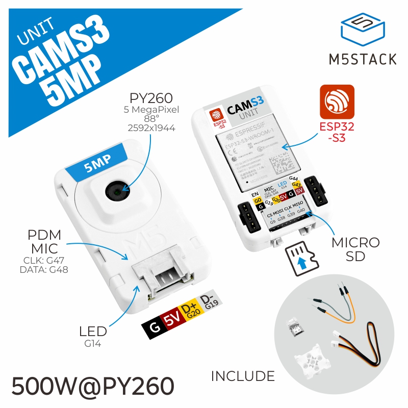M5Stack Official Unit CamS3 Wi - đánh giá và giá M5Stack Core2