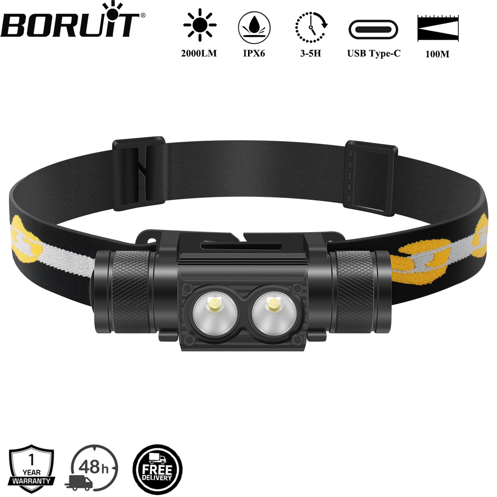 BORUiT D25 Dual LED Headlamp 2 - đánh giá và giá Lolin D32