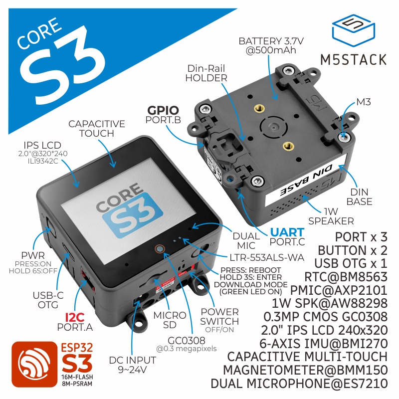 M5Stack Official ESP32-S3 2.0- - đánh giá và giá M5Stack Core2